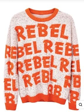 rebels Orange & Cream 'REBEL' Graphic Crewneck
